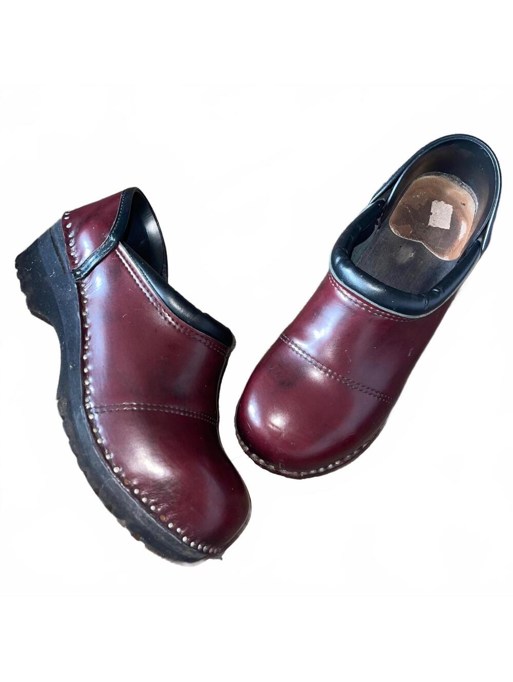 Troentorp Clogs 43 W13 M10 Slip On Picasso Bordeaux Shoes Leather Unisex Swedish